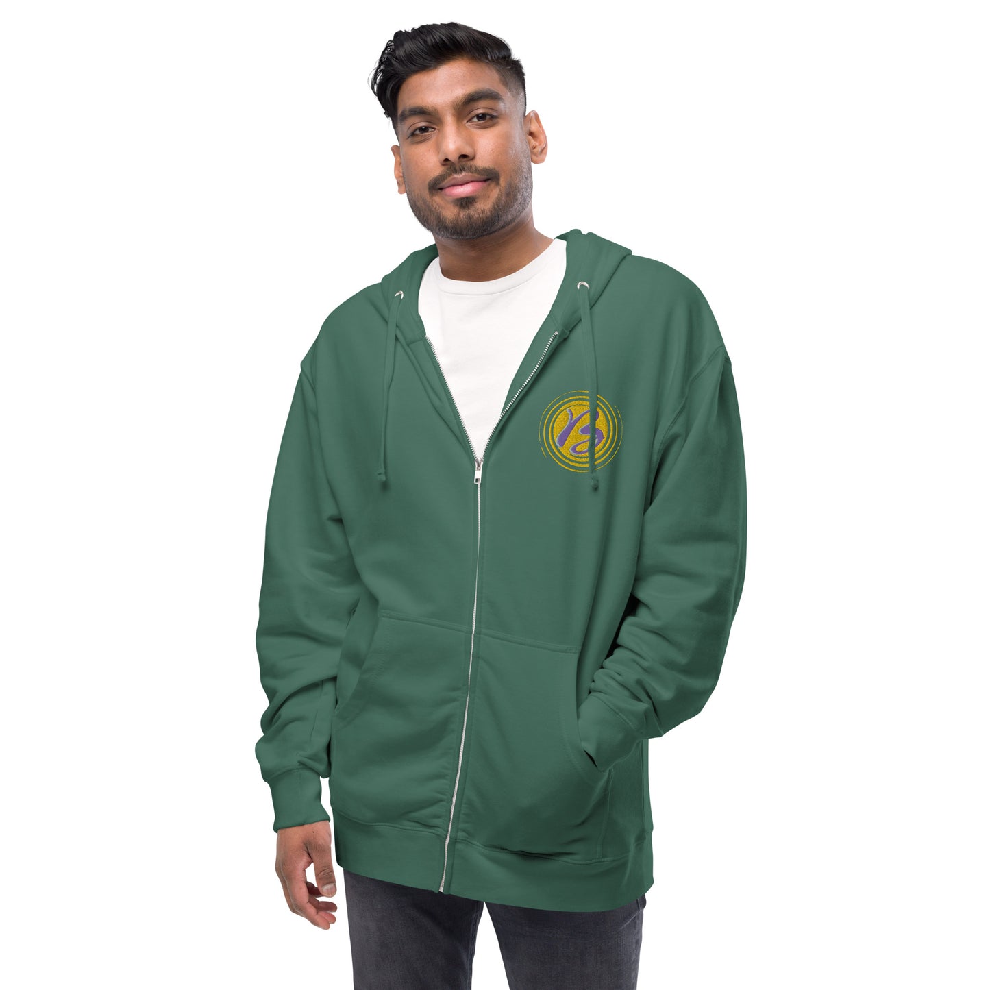 Logo - Unisex fleece zip up hoodie