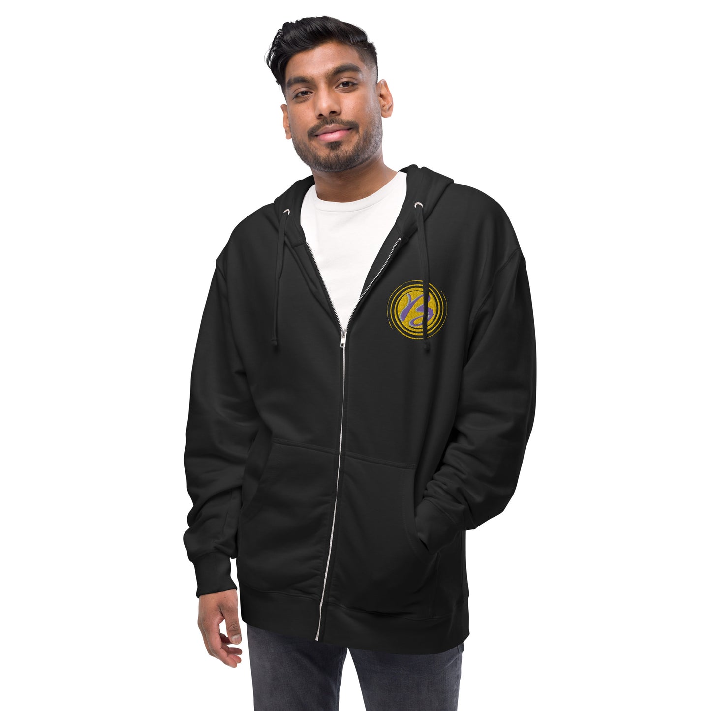 Logo - Unisex fleece zip up hoodie