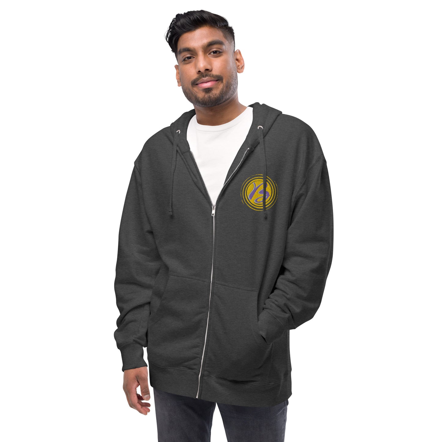 Logo - Unisex fleece zip up hoodie