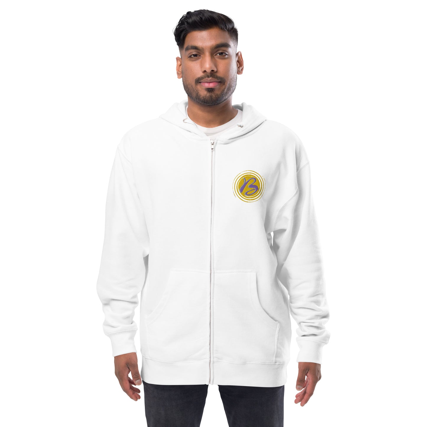 Logo - Unisex fleece zip up hoodie