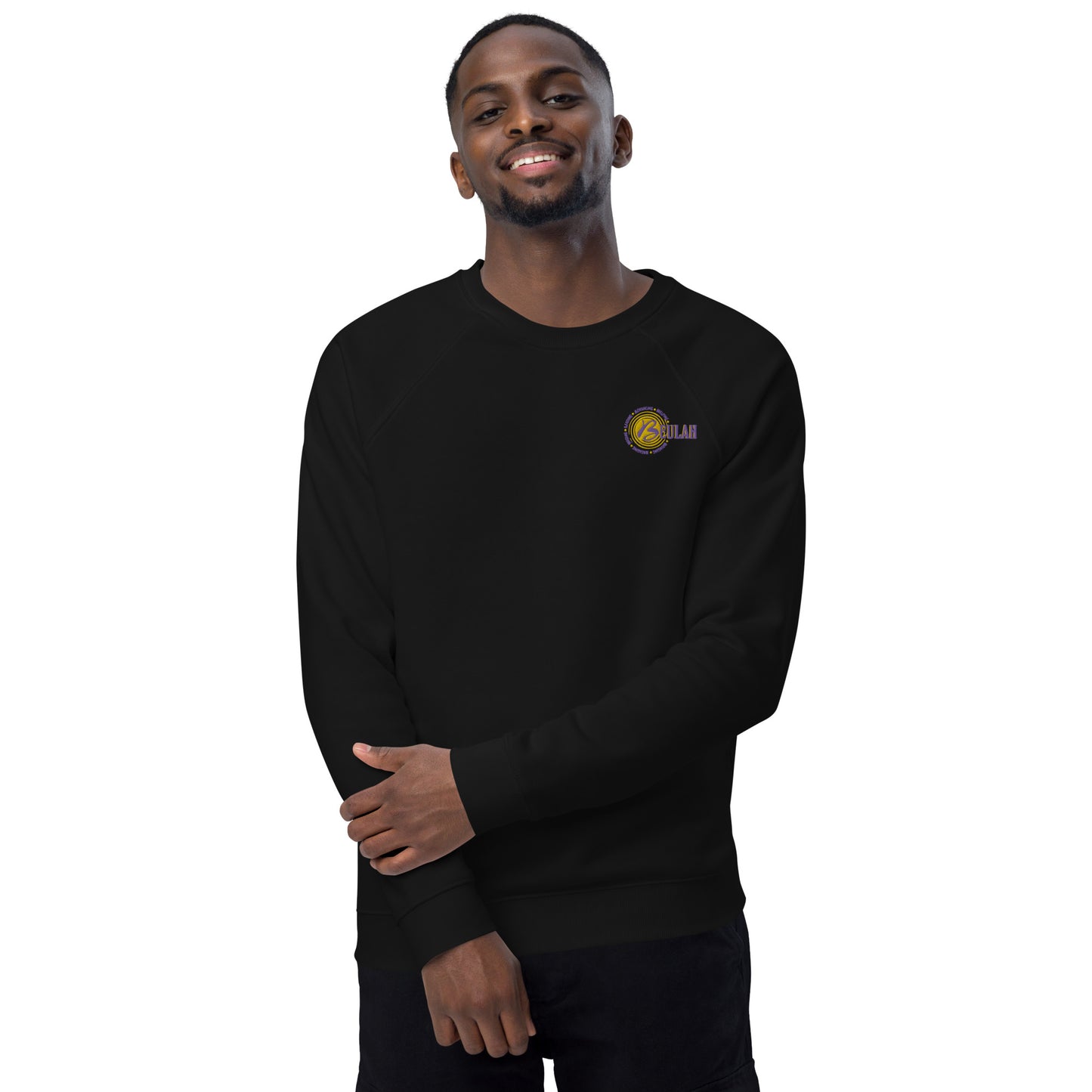 Logo - Embroidered unisex organic raglan sweatshirt