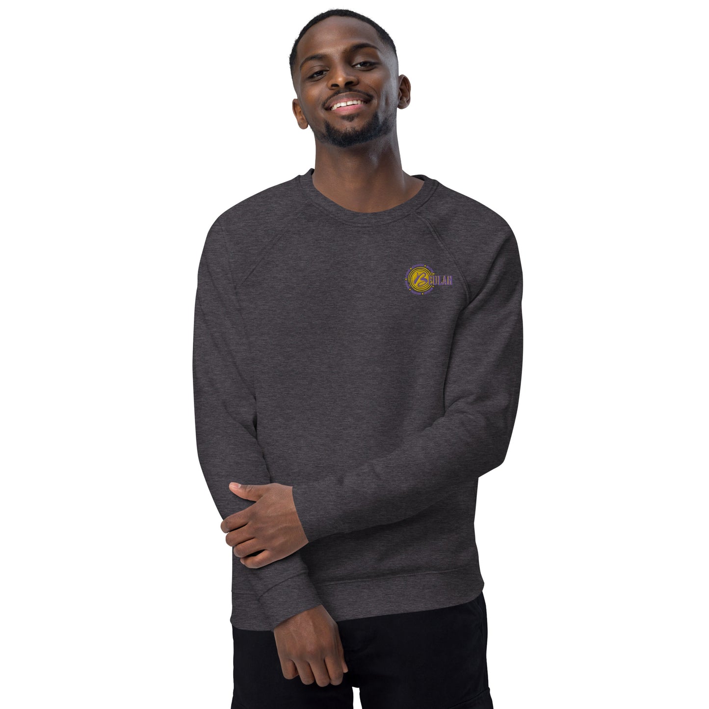 Logo - Embroidered unisex organic raglan sweatshirt