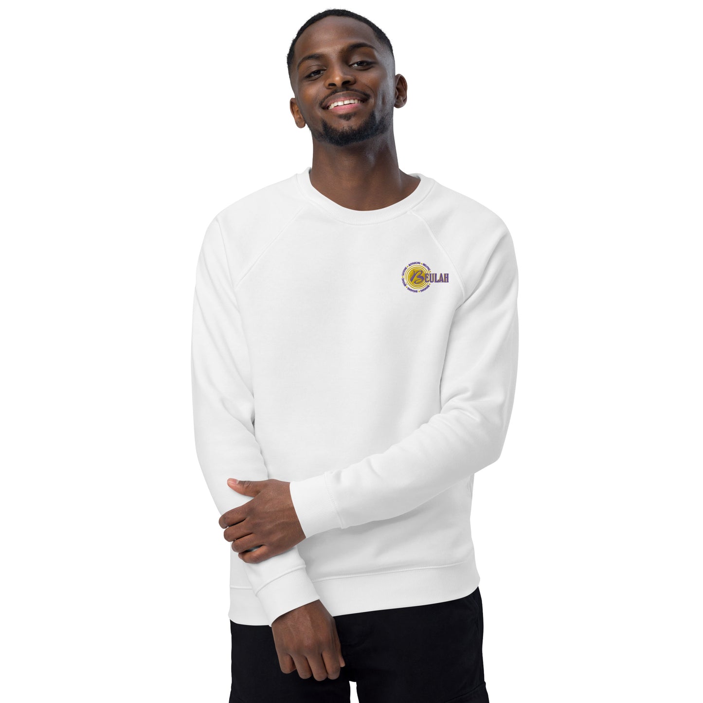 Logo - Embroidered unisex organic raglan sweatshirt