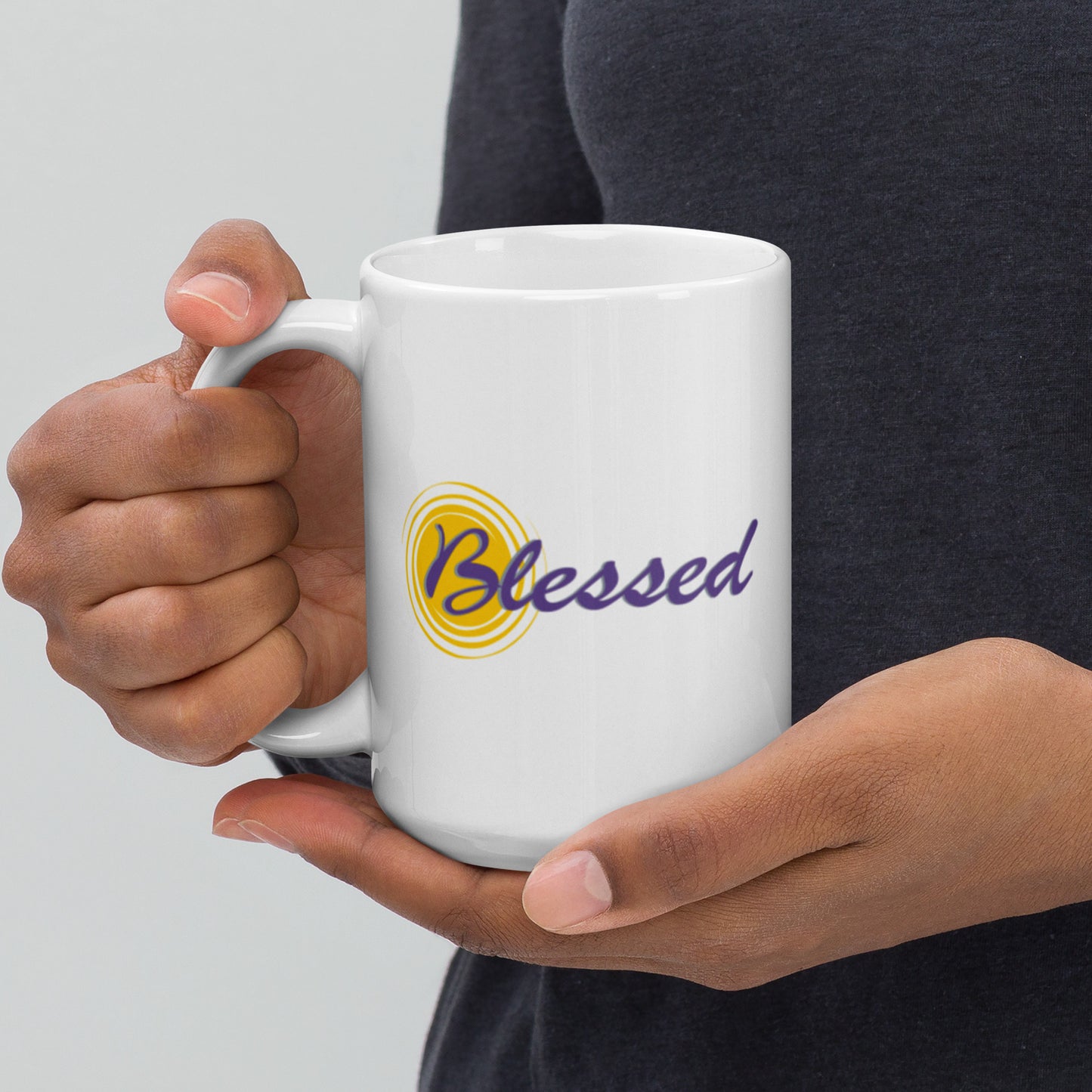 Blessed - White glossy mug