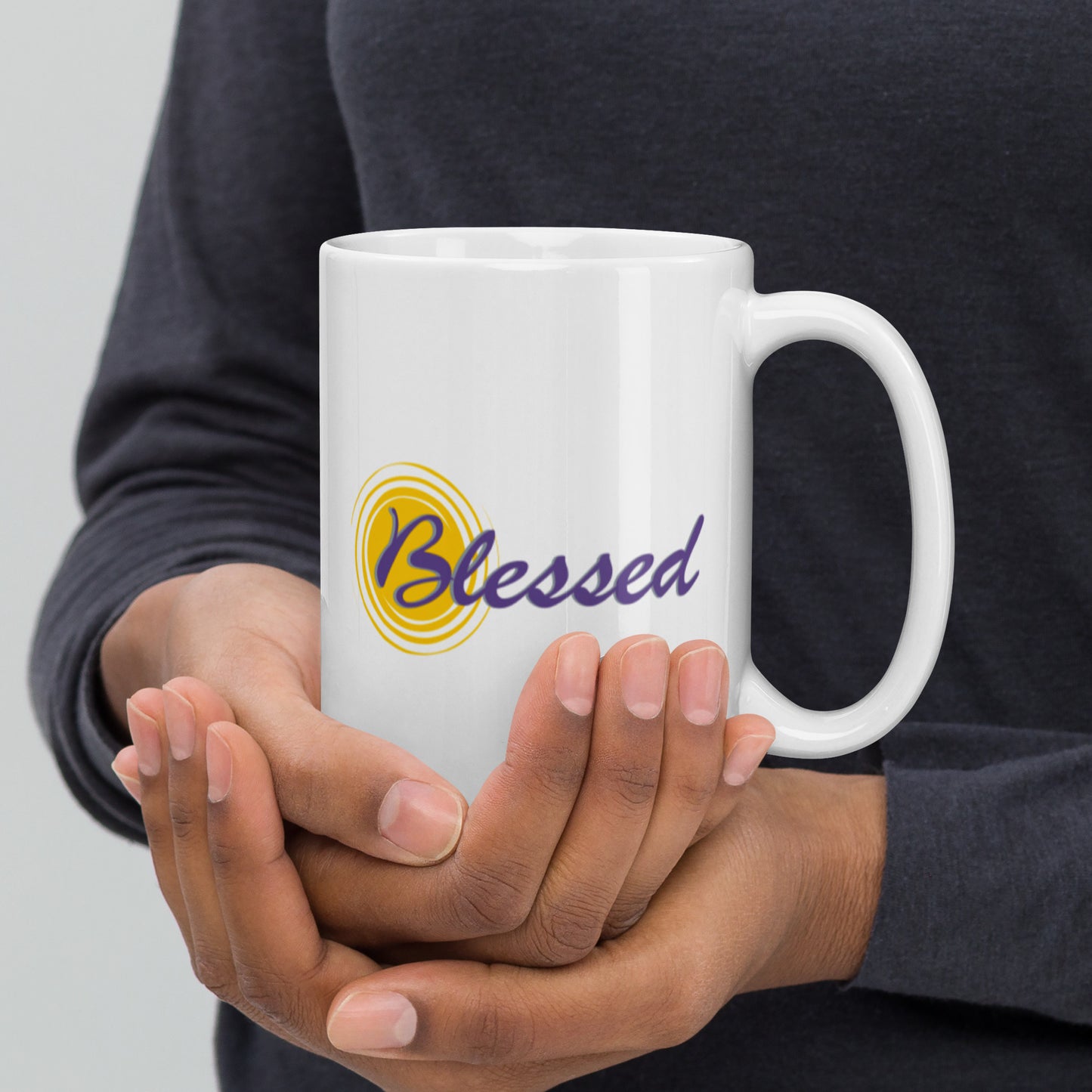 Blessed - White glossy mug